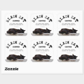Sticker Carré Café en chat noir (Feuille)
