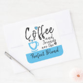 Sticker Carré Café et amis parfait mélange bleu (Enveloppe)