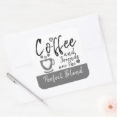 Sticker Carré Café et amis parfait mélange gris (Enveloppe)