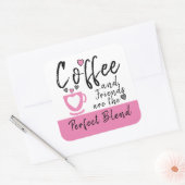 Sticker Carré Café et amis parfait mélange rose (Enveloppe)