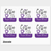 Sticker Carré Café et amis parfait mélange violet (Feuille)
