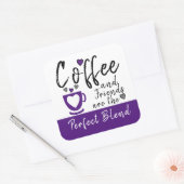 Sticker Carré Café et amis parfait mélange violet (Enveloppe)