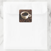 Sticker Carré Café et haricots (Sac)