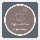 Sticker Carré Café et pâtisserie (Devant)