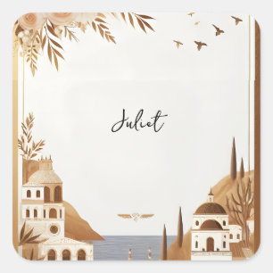 Sticker Carré Café Italien Sorrento Mariage Décontracté