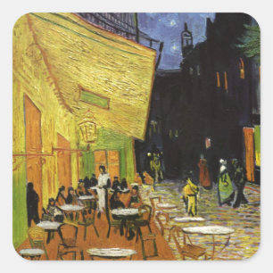 Sticker Carré Café nocturne de Van Gogh