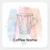 Sticker Carré Café Obsessionnel Cute Barista (Devant)