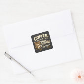 Sticker Carré Café parce que le chat m'a réveillé (Enveloppe)