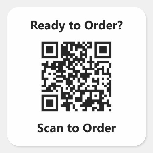 Sticker Carré Café QR Code (Devant)