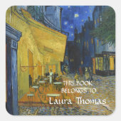 Sticker Carré Café Terrasse par Vincent Van Gogh (Devant)