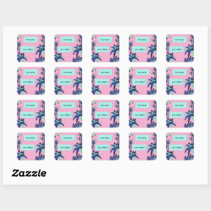 Sticker Carré Cahier personnalisé sur un sujet floral esthétique