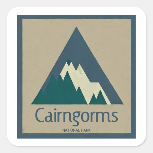 Sticker Carré Cairngorges National Park Scotland Rustic (Devant)