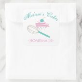 Sticker Carré Cake Logo Whisk Boulangerie Maison Chalkboard (Sac)