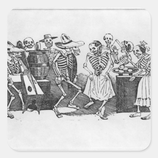 Sticker Carré Calavera du jarabe d'outretombe' (Devant)