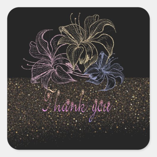 Sticker Carré Calcomanía cuadrada con agradecimento (Devant)