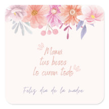 Calcomanía floral delicada día de la madre