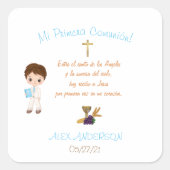 Sticker Carré Calcomanía mi primera comunion (Devant)