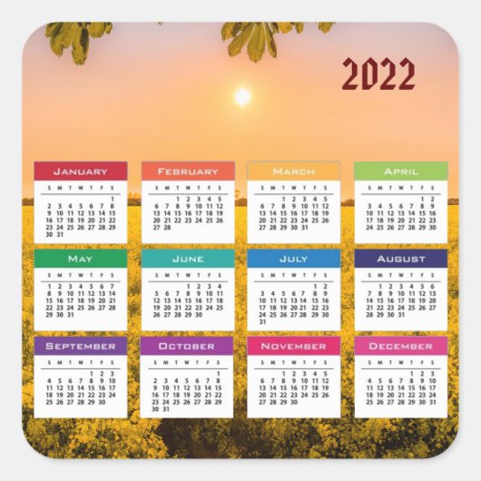 Sticker Carré Calendrier 2022 (Devant)