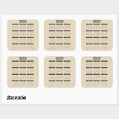 Sticker Carré Calendrier 2022 de douze mois (Feuille)