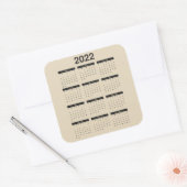 Sticker Carré Calendrier 2022 de douze mois (Enveloppe)