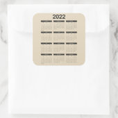 Sticker Carré Calendrier 2022 de douze mois (Sac)
