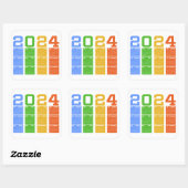 Sticker Carré Calendrier coloré 2024 (Feuille)