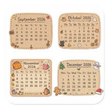 Calendrier d'automne et d'hiver 2026 | Sept-Déc