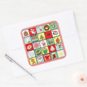 Sticker Carré Calendrier de Noël (Enveloppe)