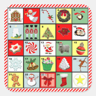 Sticker Carré Calendrier de Noël
