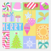 Sticker Carré Calendrier de Noël (Devant)