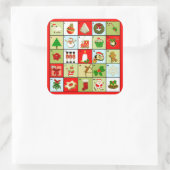 Sticker Carré Calendrier de Noël (Sac)