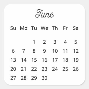 Sticker Carré Calendrier flexible de juin 2027