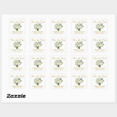 Sticker Carré Calendrier invité | Enregistrer La Date Vert Blanc (Feuille)