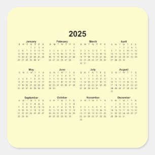 Sticker Carré Calendrier mensuel 2025