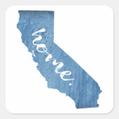 Sticker Carré California Home Wood Grain (Devant)