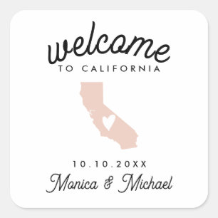 Sticker Carré CALIFORNIA State Destination Mariage N'IMPORTE QUE