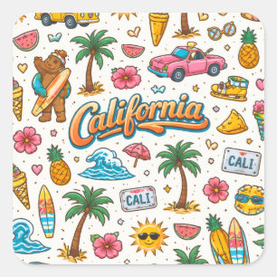Sticker Carré California Sunshine