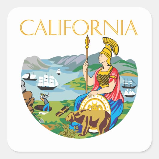 Sticker Carré Californie (Devant)