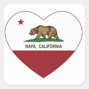 Sticker Carré californie drapeau napa coeur