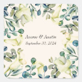 Sticker Carré Calla blanc et Eucalyptus  (Devant)