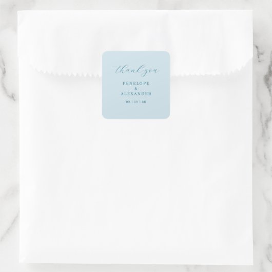 Sticker Carré Calligraphie Bleue Gracieuse (Sac)