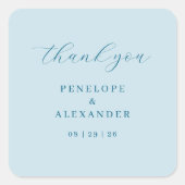Sticker Carré Calligraphie Bleue Gracieuse (Devant)