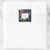 Sticker Carré CALLIGRAPHIE + BLOOM | Date du Mariage de la Bourg (Sac)