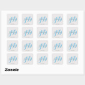 Sticker Carré Calligraphie classique tendance monogramme (Feuille)