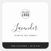 Sticker Carré Calligraphie Couleurs modifiables Contraste Étique (Devant)