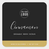 Sticker Carré Calligraphie Couleurs modifiables Contraste Étique (Devant)