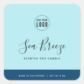 Sticker Carré Calligraphie Couleurs modifiables Contraste Étique (Devant)