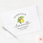 Sticker Carré Calligraphie de Limoncello maison Aquarelle Citron (Enveloppe)