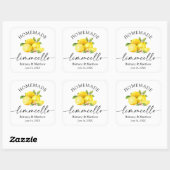 Sticker Carré Calligraphie de Limoncello maison Aquarelle Citron (Feuille)