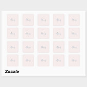 Sticker Carré Calligraphie de nom Script Plain Simple Couleur Pa (Feuille)